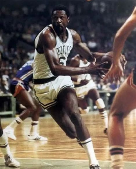 Bill Russell while playing basket ball
