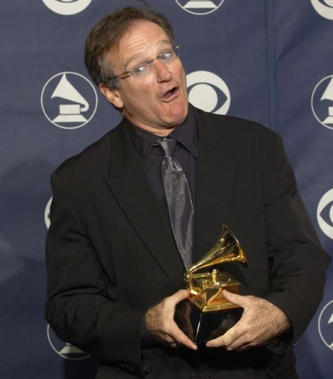 Robin Williams after winning Award