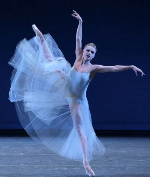 Sara Ann Mearns performing her dance at the stage