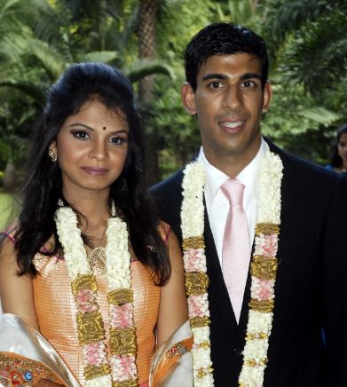 Akshata Murthy with her husband Rishi Sunak
