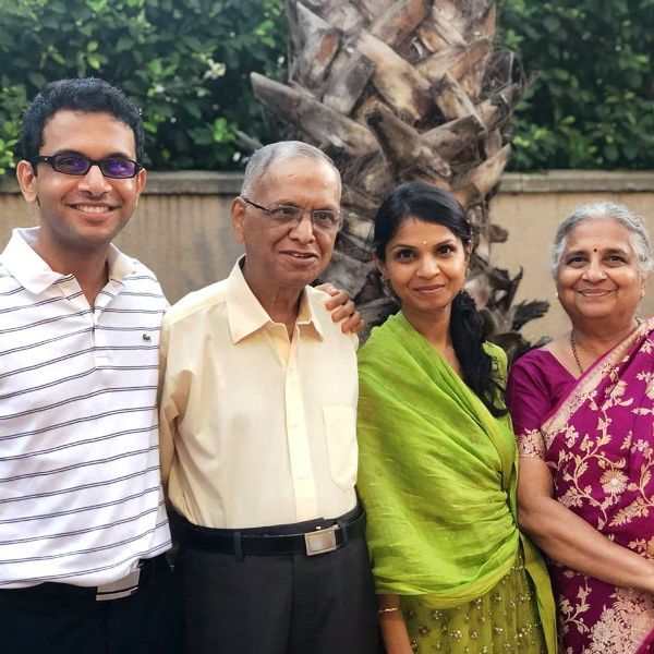 Akshata Murthy with her parents