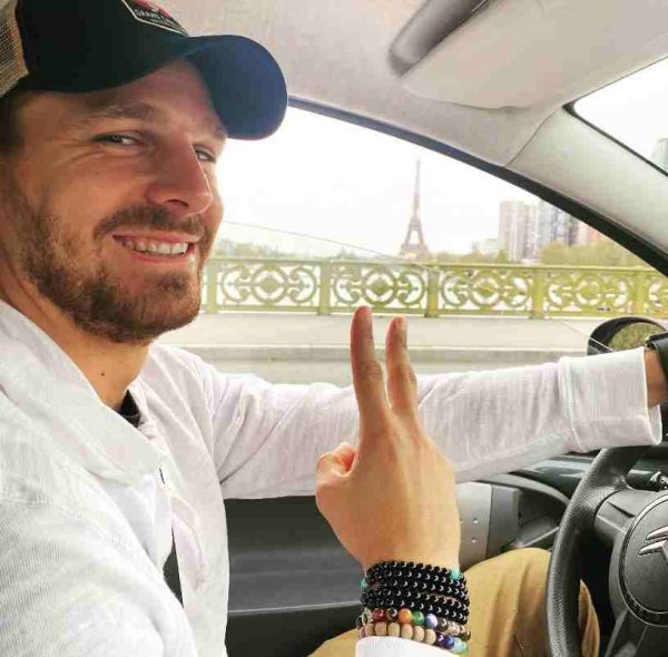 Karim Kamoun driving his car