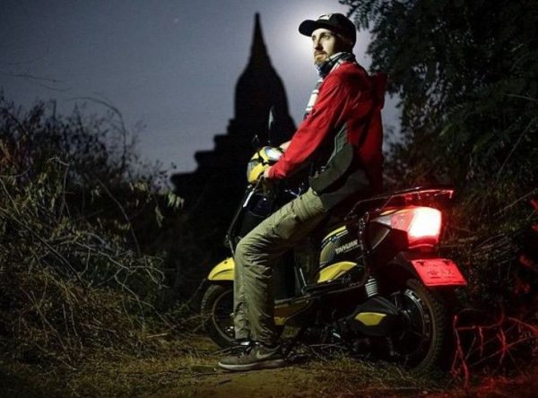Jake Thomas with his bike