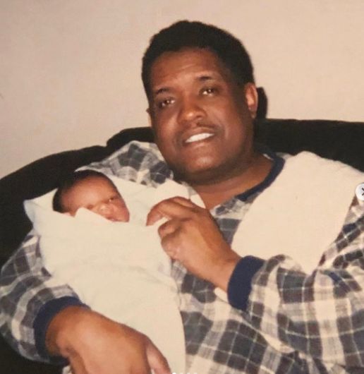 Brentt Leakes in his childhood with his father