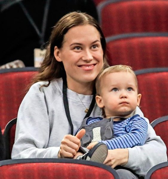 Verna Aho with her child