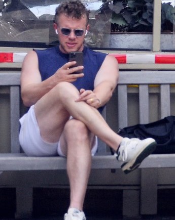 Sebastian Bear-McClard with his phone