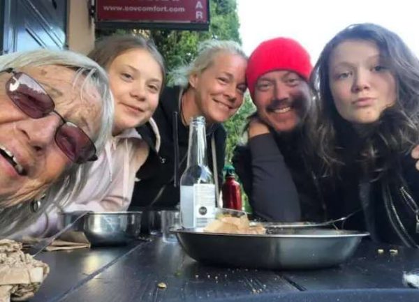 Beata Thunberg with her parents