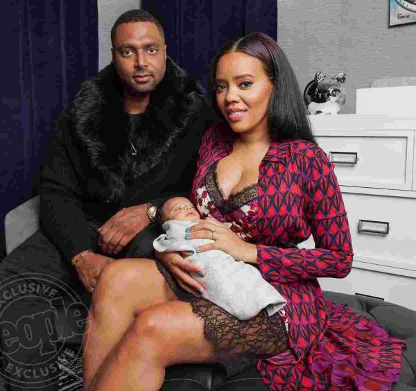Angela Simmons with her ex-fiance Sutton Tennyson and son