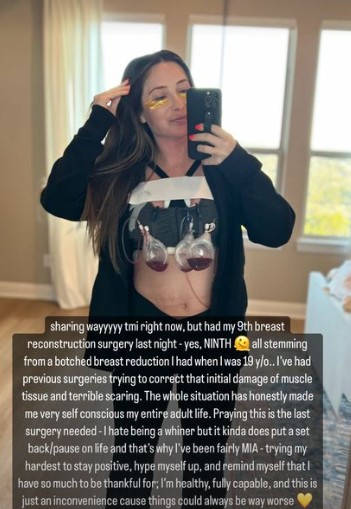 Bristol Palin sharing her picture on her surgery bra