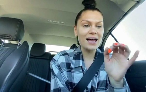 Jessie J inside her car