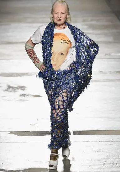 Vivienne Westwood in her self-designed dress
