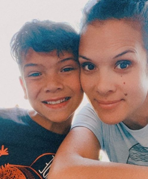 Wyatt Bennett with his mother