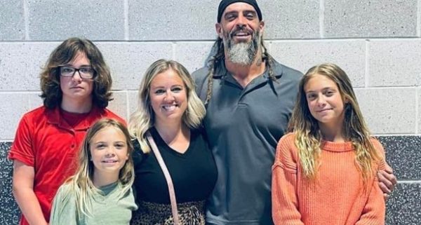 Jay Briscoe with his wife and kids