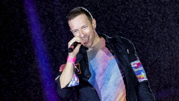 Chris Martin performing at a stage