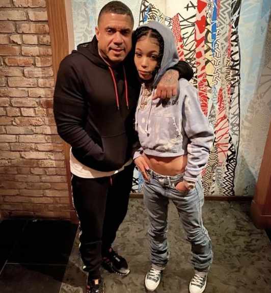 Coi Leray with her father Benzino