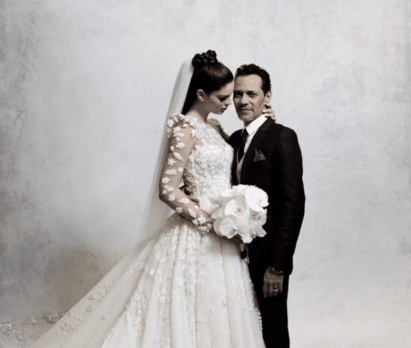 Marc Anthony and Nadia Ferreira on their wedding day