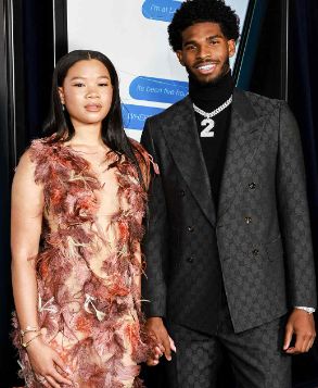 Storm Reid with her boyfriend Shedeur Sanders