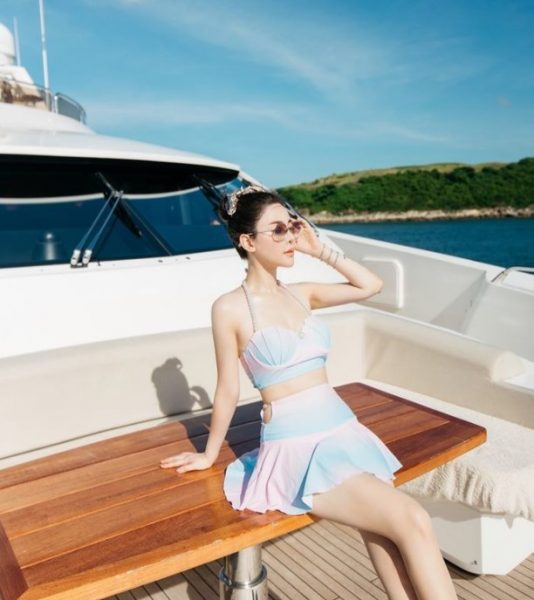 Abby Choi in her boat