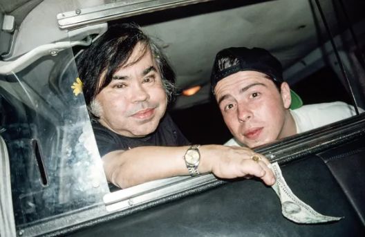 Hervé Villechaize inside his car