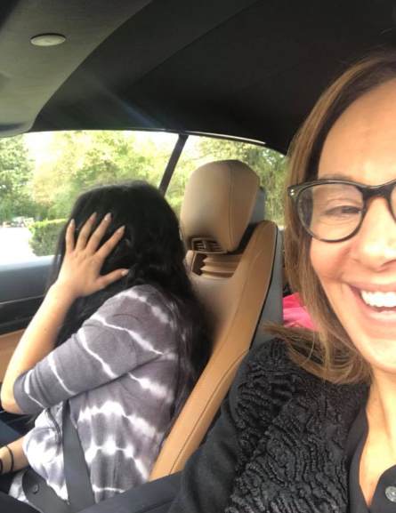 Rosanna Scotto inside her car