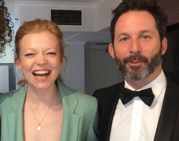 Sarah Snook with her husband, Dave Lawson