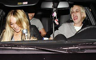 Samantha Ronson inside her car