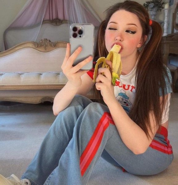 Belle Delphine with her phone