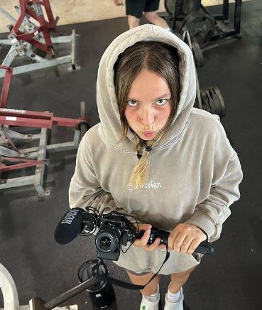 Peyton Coffee with her Vlogging Camera