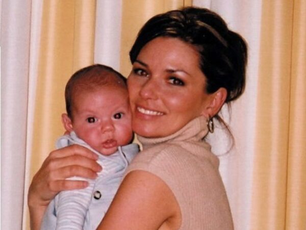 Shania with her son