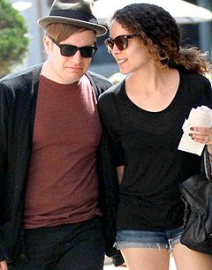 Patrick Stump with his wife