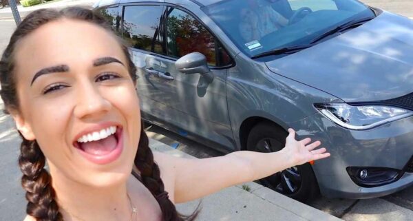 Colleen Ballinger with her car 