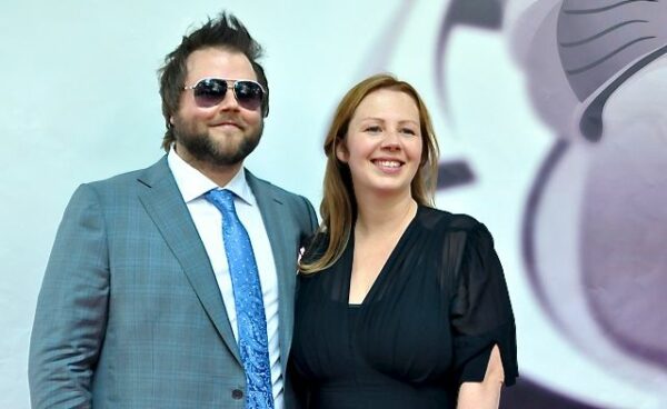 Tyler Labine with his wife
