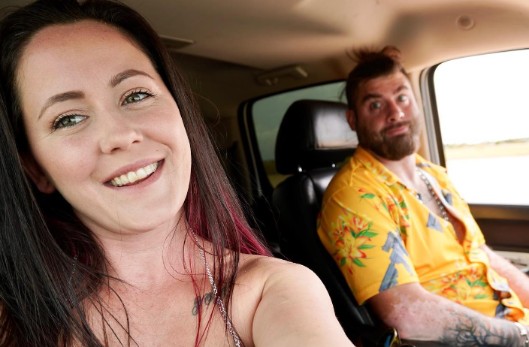 Jenelle with her husband in car 