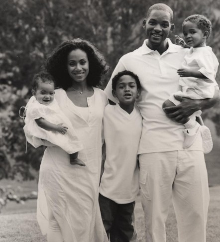 Jada Pinkett with her children and ex-partner 