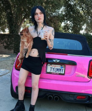 Johnnie Guilbert with his car 